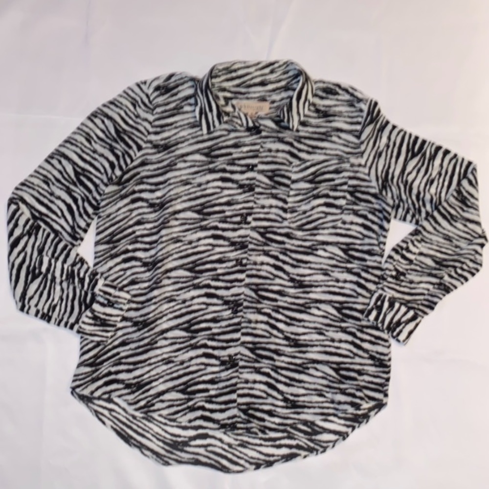 Philosophy Zebra Print Button Blouse - image 1